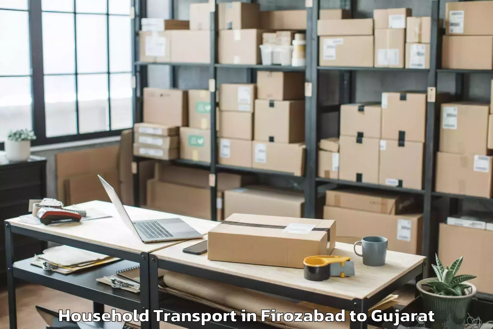 Book Firozabad to Dhuwaran Household Transport Online